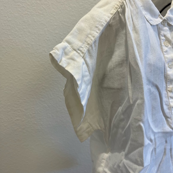EUC Jcrew Linen Button Down Shirt White - Picture 3 of 4